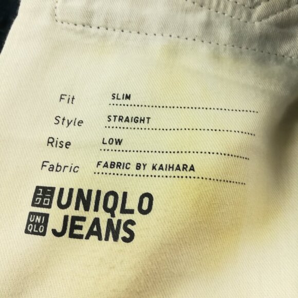 Uniqlo Jeans Selvedge 31x31 Slim Straight Fit Japanese Kaihara Denim Dark Blue - Picture 6 of 12